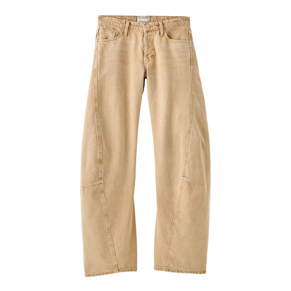 Free People We The Free Fable Twisted Seam Jeans 28 Oat Latte Low Rise Flaw